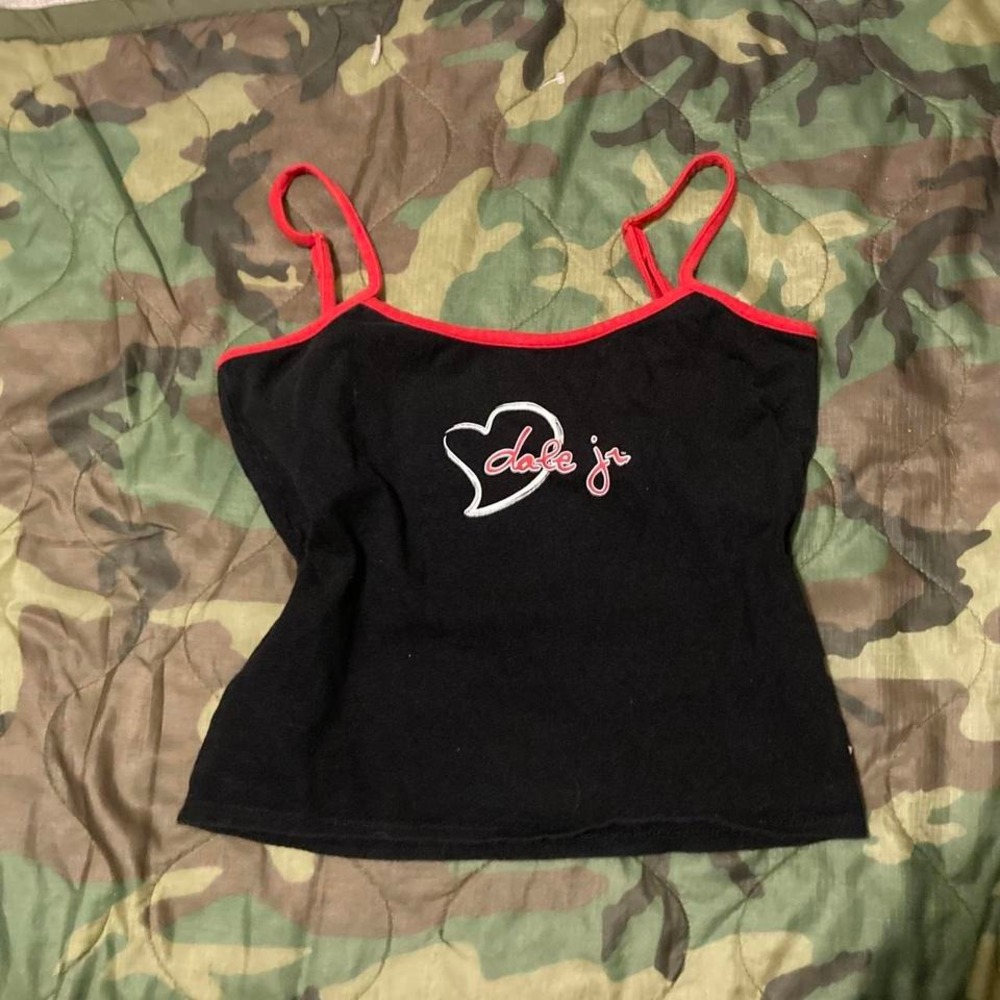 Chase authentics dale jr‎ black red cami top vintage 90s/00s size M/13.5